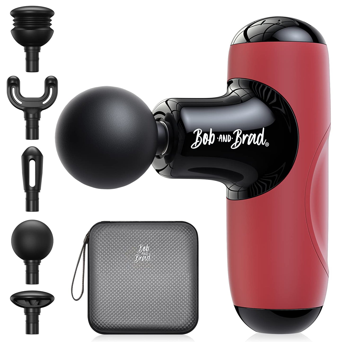 BOB AND BRAD Q2 Mini Massage Gun, Pocket-Sized Deep Tissue Massager Gun, Portable Percussion Muscle Massager Gun, Ultra Small & Quiet Muscle Massage Gun with Carry Case, FSA and HSA Eligible -Black