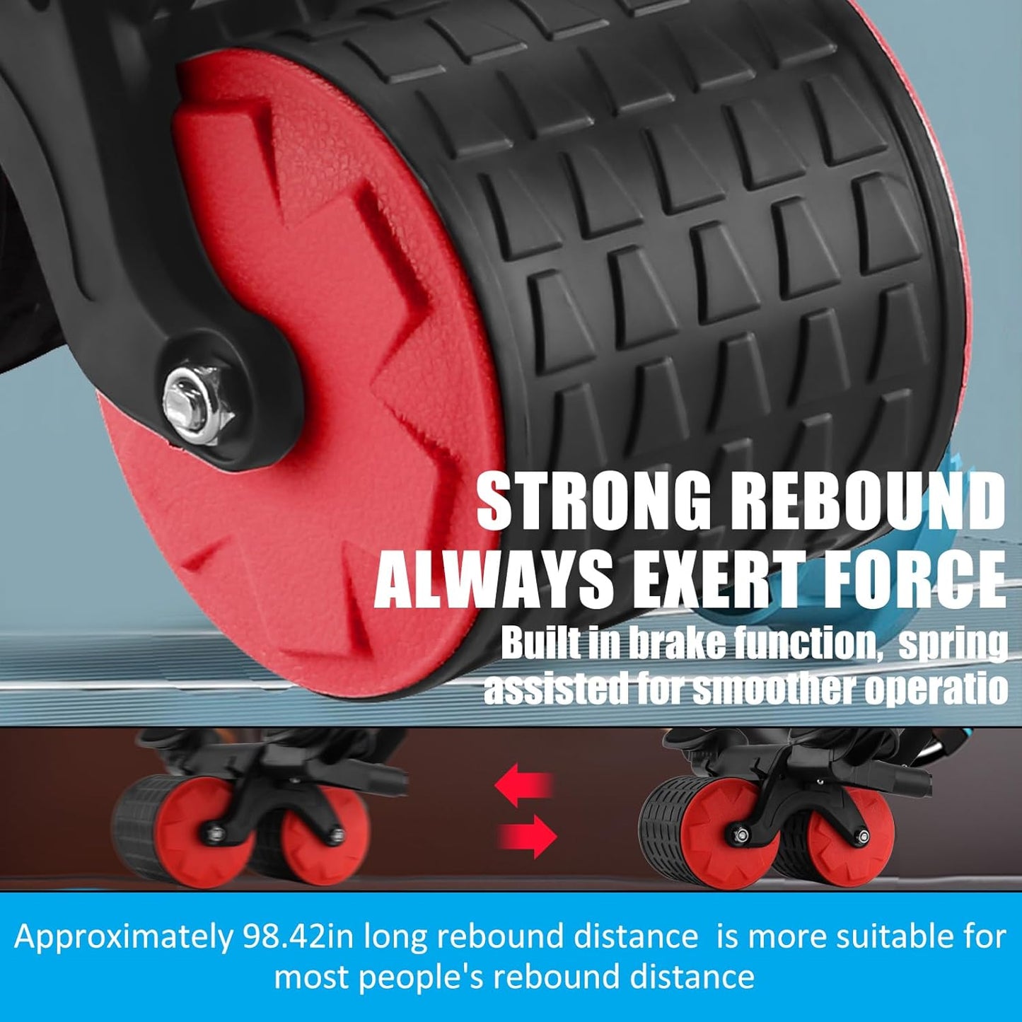 Uota Elbow Support Automatic Rebound Abdominal Wheel,Ab Roller for Abdominal Exercise Machine,Abs Workout Equipment,Dolly Core Strengthening Trainer Fitness Belly Training