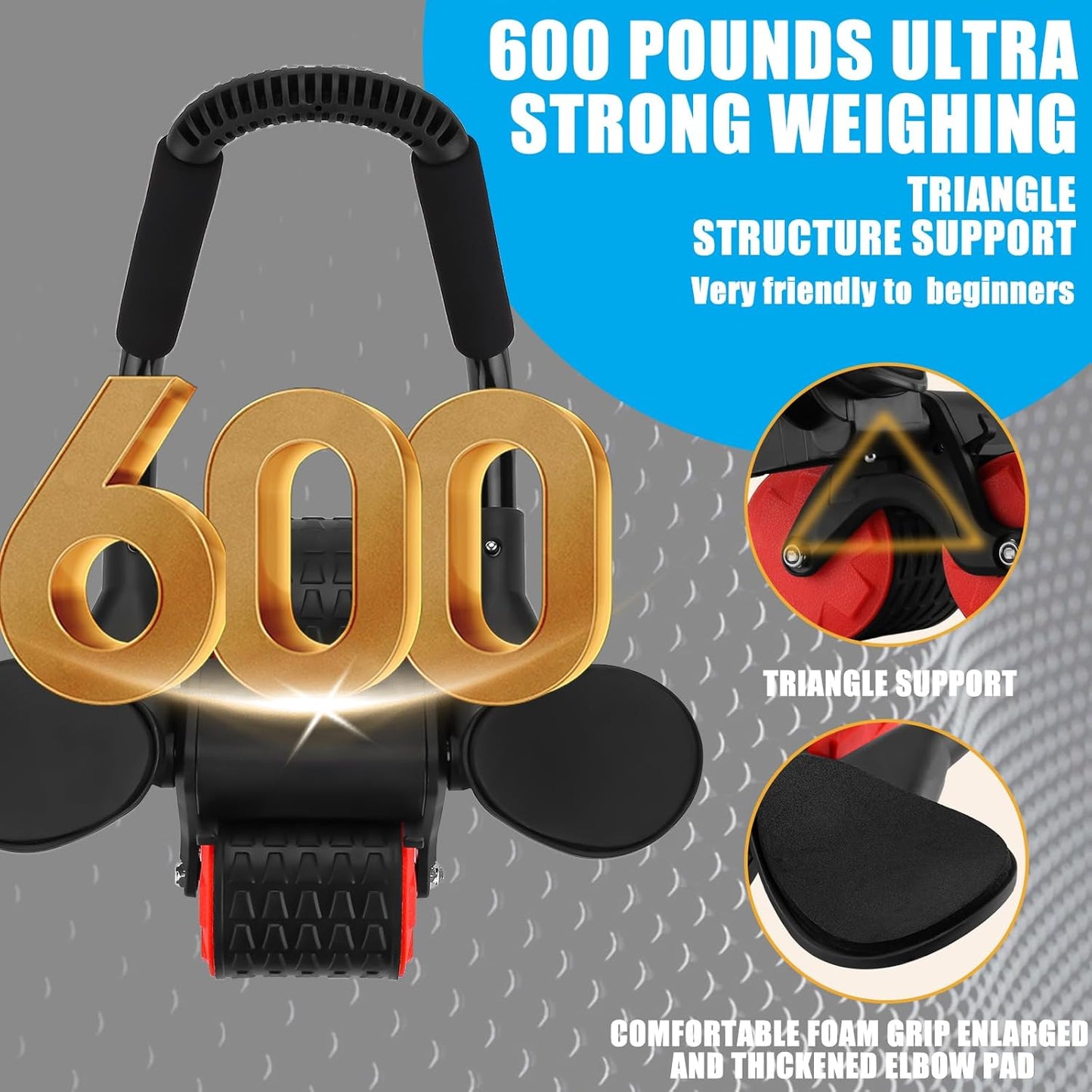 Uota Elbow Support Automatic Rebound Abdominal Wheel,Ab Roller for Abdominal Exercise Machine,Abs Workout Equipment,Dolly Core Strengthening Trainer Fitness Belly Training