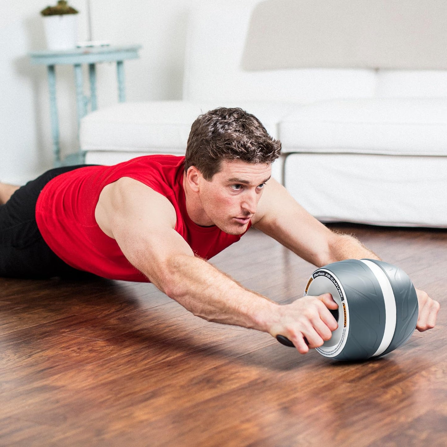 Perfect Fitness Ab Carver Roller Wheel With Built In Spring Resistance, At Home Core Workout Equipment