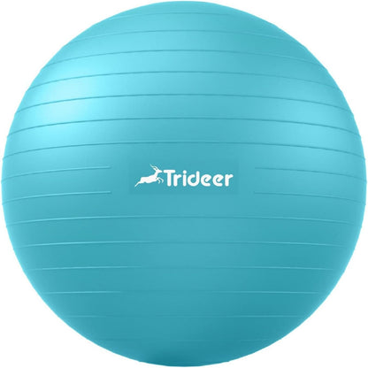 Trideer Extra Thick Yoga Ball Exercise Ball, 5 Sizes Gym Ball, Heavy Duty Ball Chair for Balance, Stability, Pregnancy, Quick Pump Included