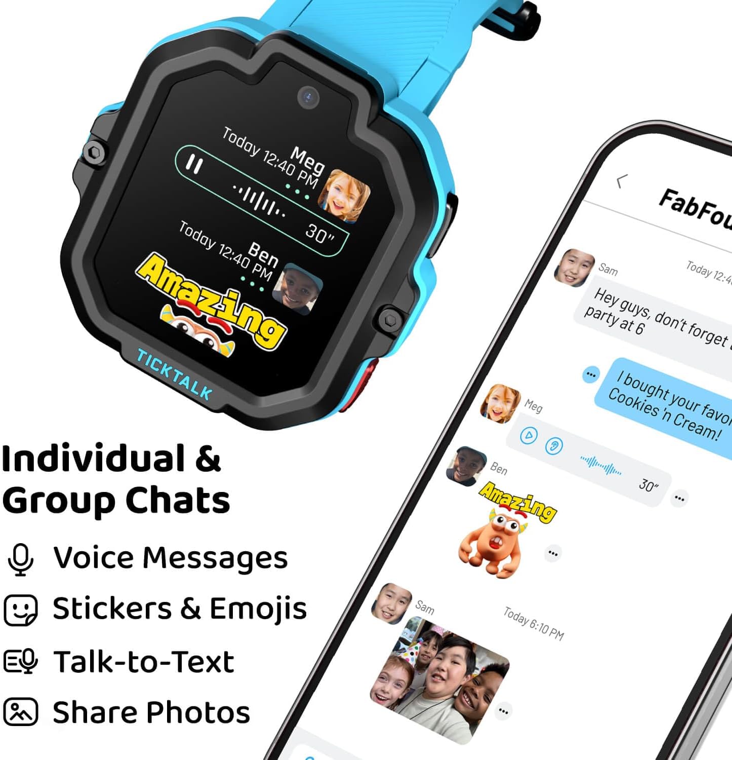 TickTalk5 - Kids Smart Watch with GPS Tracker, Video Calling, SOS, & Parental Controls | Smartwatch with Free Music, Texting, Kid Phone Call and Text, Boys & Girls - 4G Smart Watch for Kids 3-12